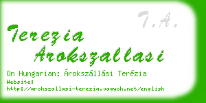 terezia arokszallasi business card